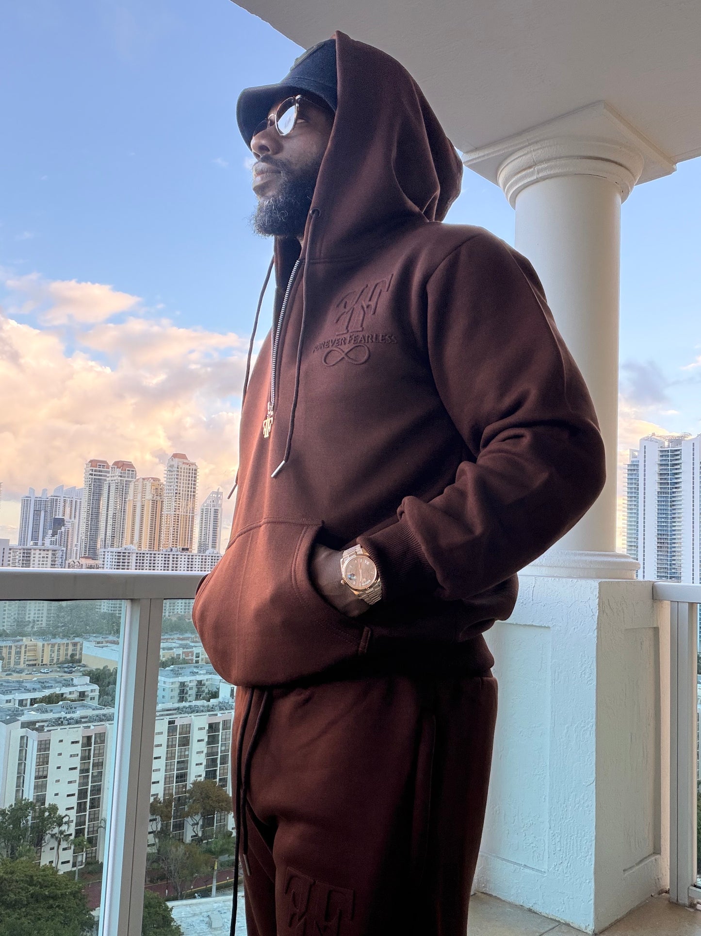 Cotton Half Zip Down Hoodie